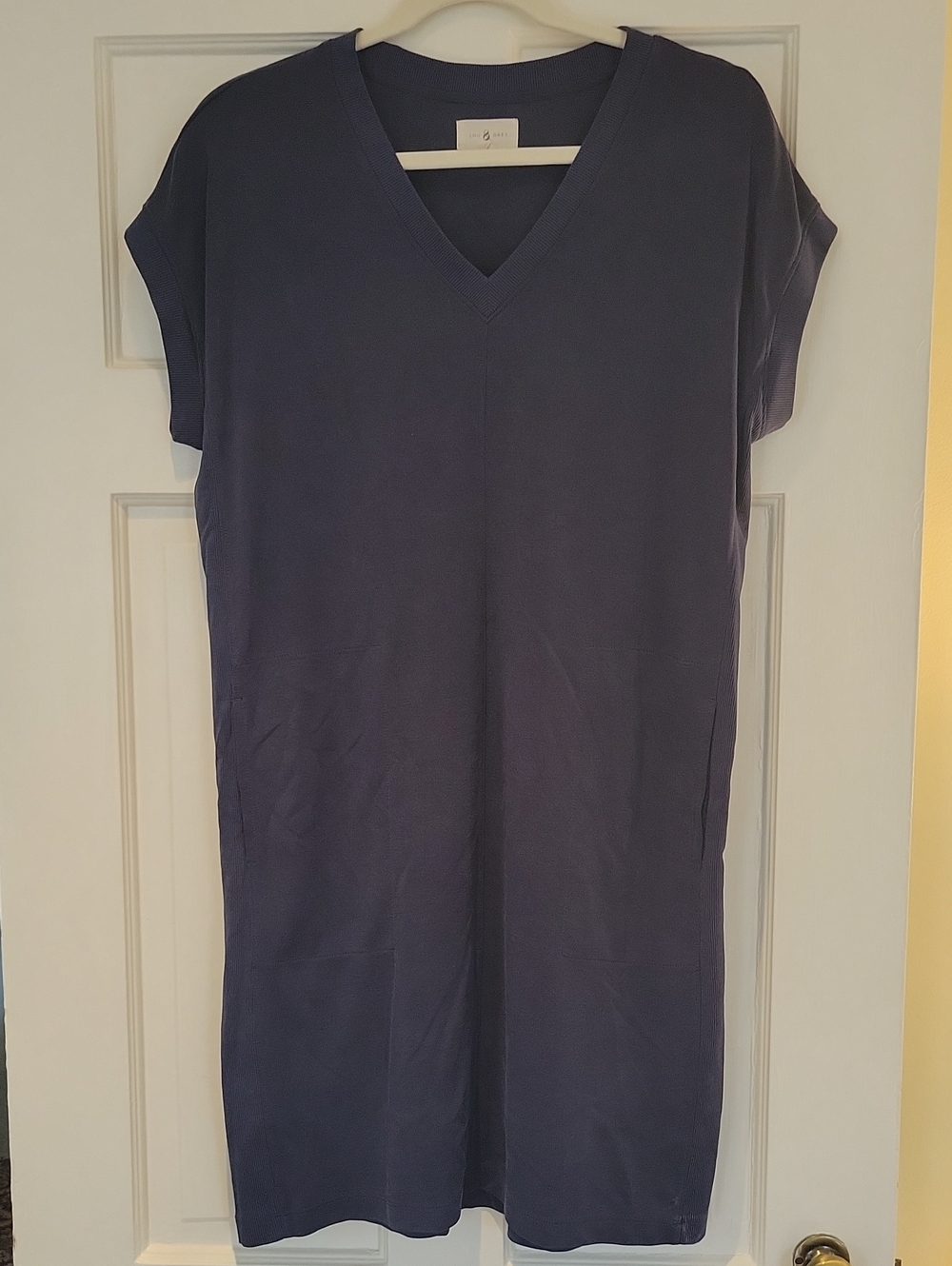 Womens Navy V-Neck Tunic Top - Lou & Grey